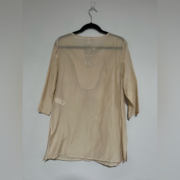 Chico’s Silk Blend Sequined Tunic Top Size 1 US Size 8/10 Feminine Boho - Picture 2 of 6